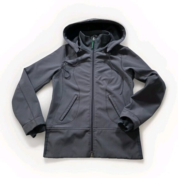 Lululemon Softshell Jacket Womens S/M Gray Zip LS Silverscent Hood Fleece Inside - Picture 9 of 16